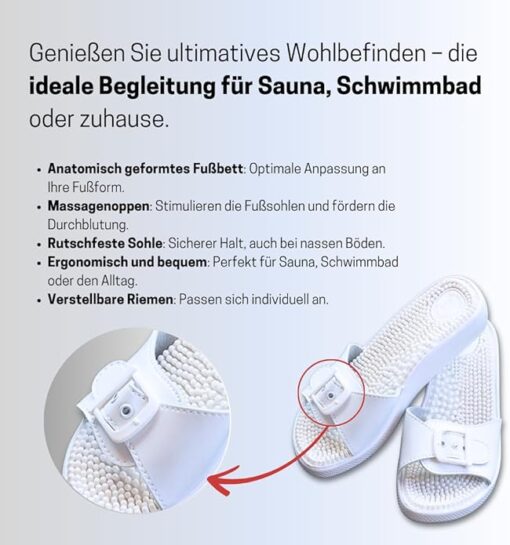 Massage-Pantolette unisex | anatomisch geformtes Fußbett | Größe 36-42 – Bild 5