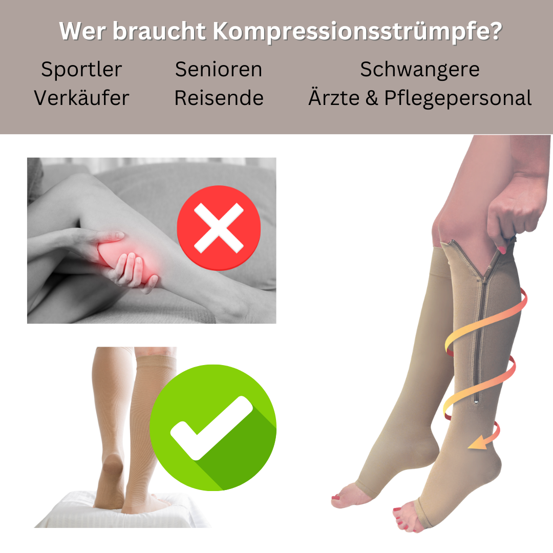 Stützstrümpfe mit Reißverschluss