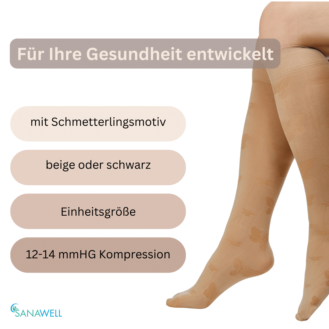 Detailansicht Kompressions-Kniestrümpfe mit Motiv